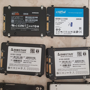 SSD 외산 WD sandisk 삼성전자 (500GB) 크루시얼 삼성 500기가 250기가 240기가 128기가 128GB 저렴히 팝니다