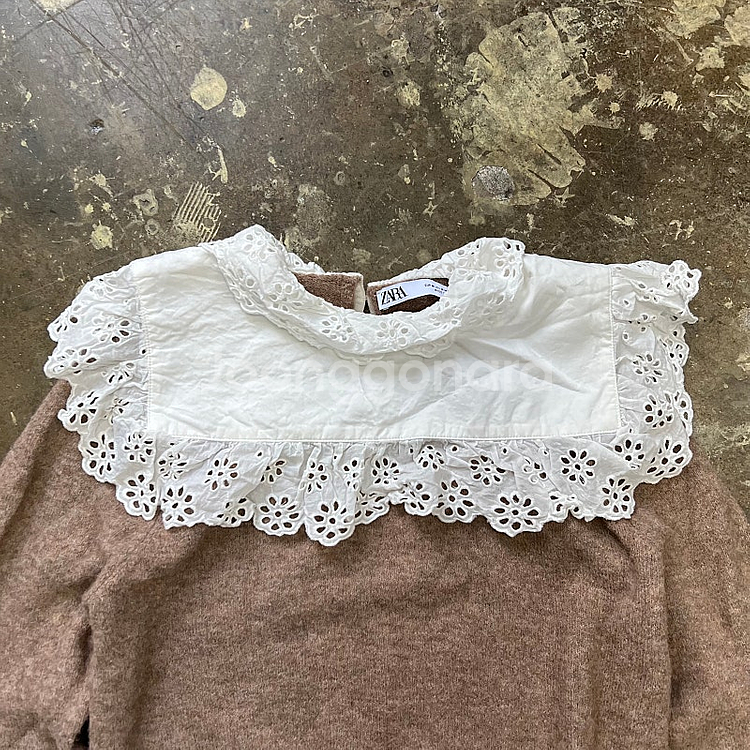 m) ZARA 자라 레이스 카라 니트 스웨터--2