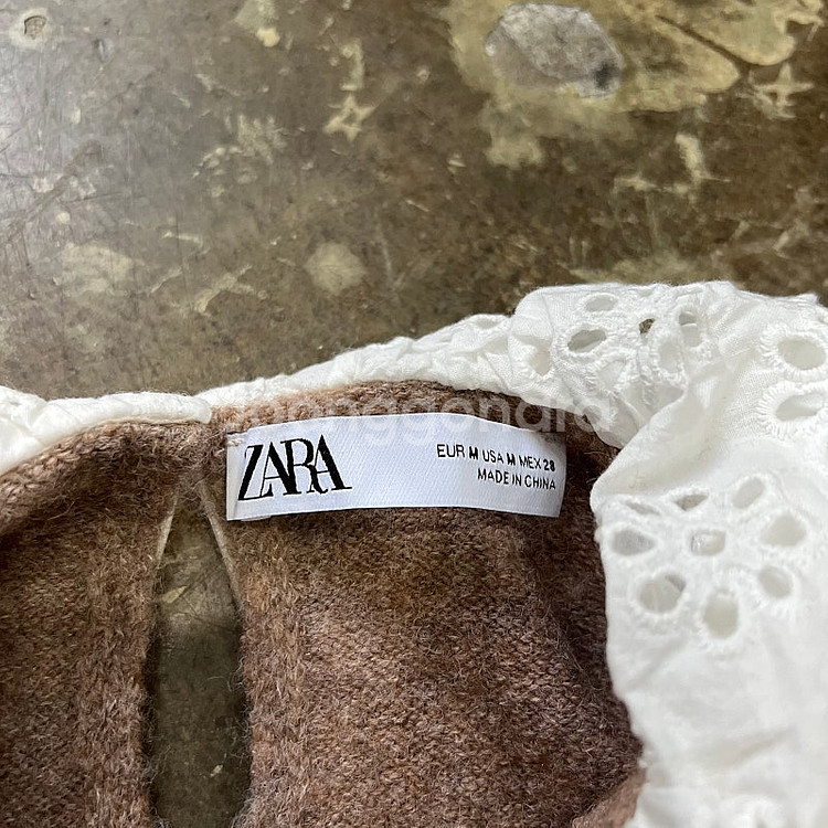 m) ZARA 자라 레이스 카라 니트 스웨터--3