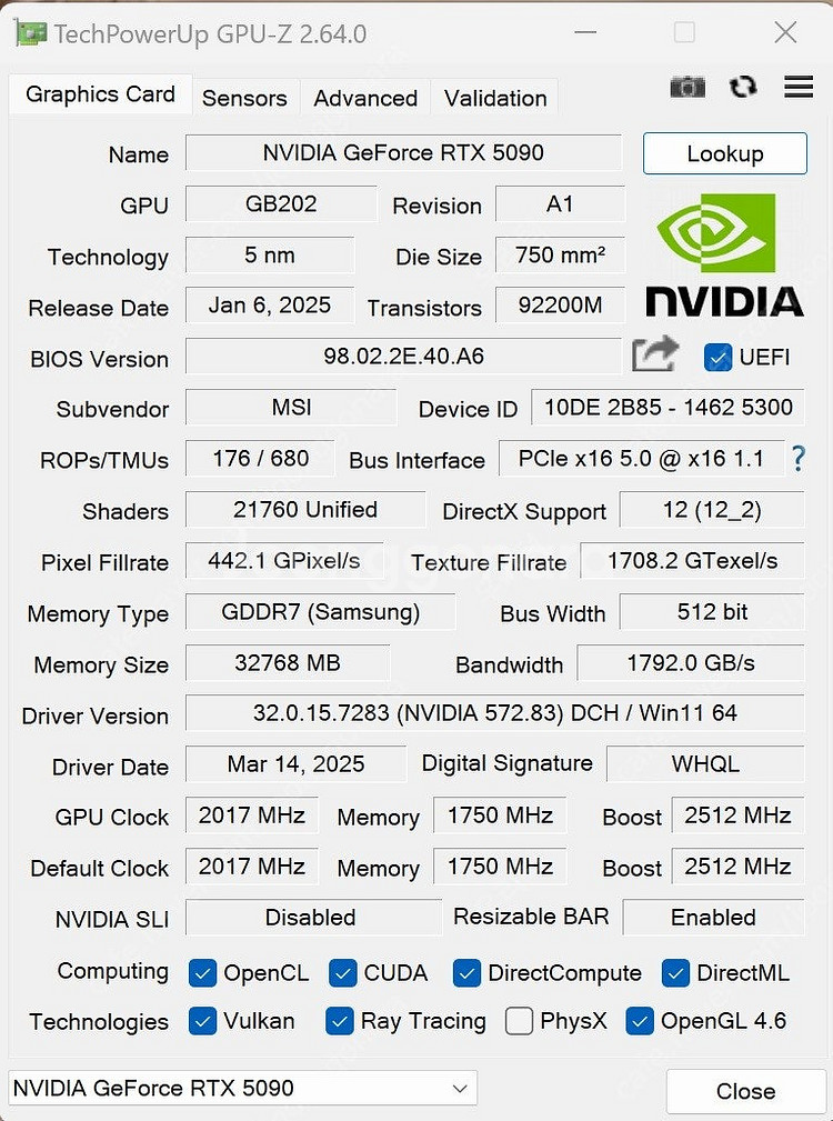 MSI 지포스 RTX 5090 슈프림 리퀴드 SOC D...--0