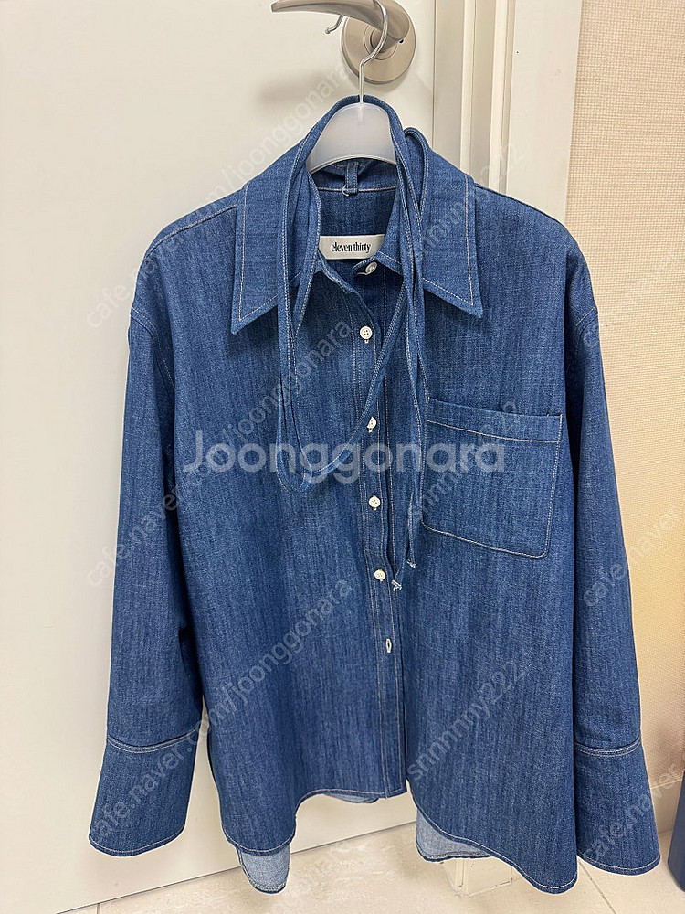 일레븐써티 보우 데님 셋업 새상품(셔츠+팬츠)--7