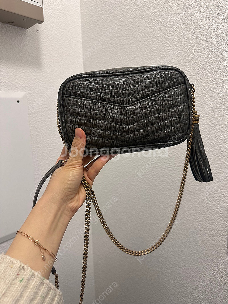 입생로랑 루미니 카메라백 페블+빈티지골드--5