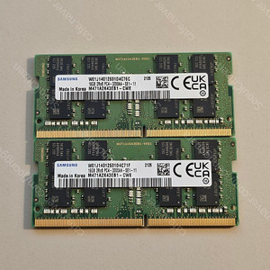 삼성 DDR4 3200 16G RAM 노트북용 2개 판매합니다.