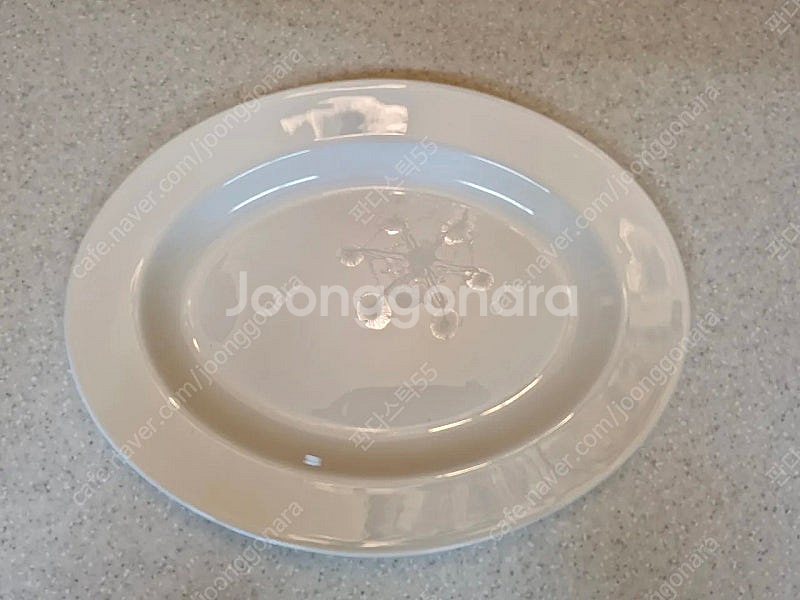 한국도자기 린넨화이트 오벌 접시 대형--0