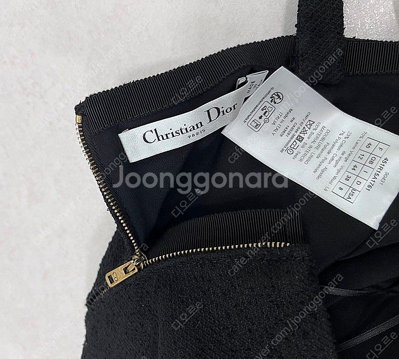 정품 DIOR 디올 블랙 부클레 뷔스티에 원피스 40--4