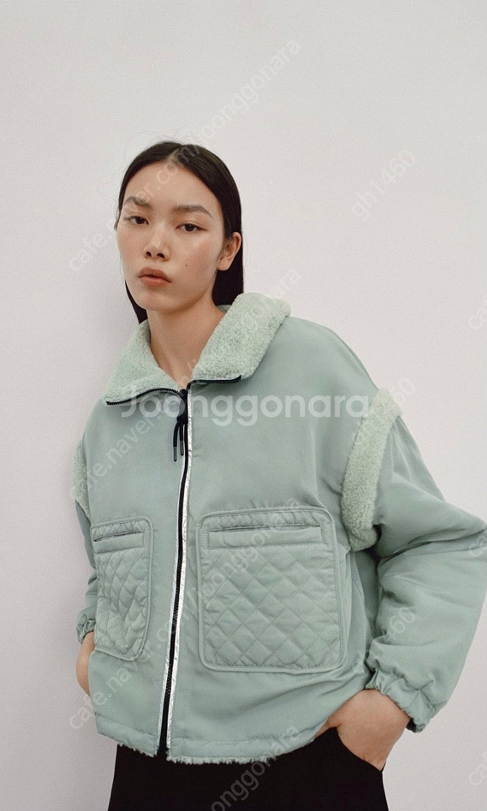 새상품 zara 리버시블 양면 시어링 에코 뽀글이 점퍼...--2