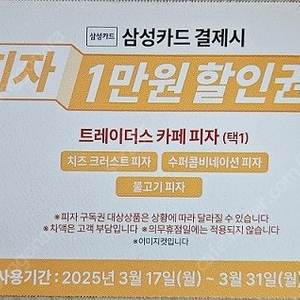 트레이더스 피자구독권 1장 팝니다.