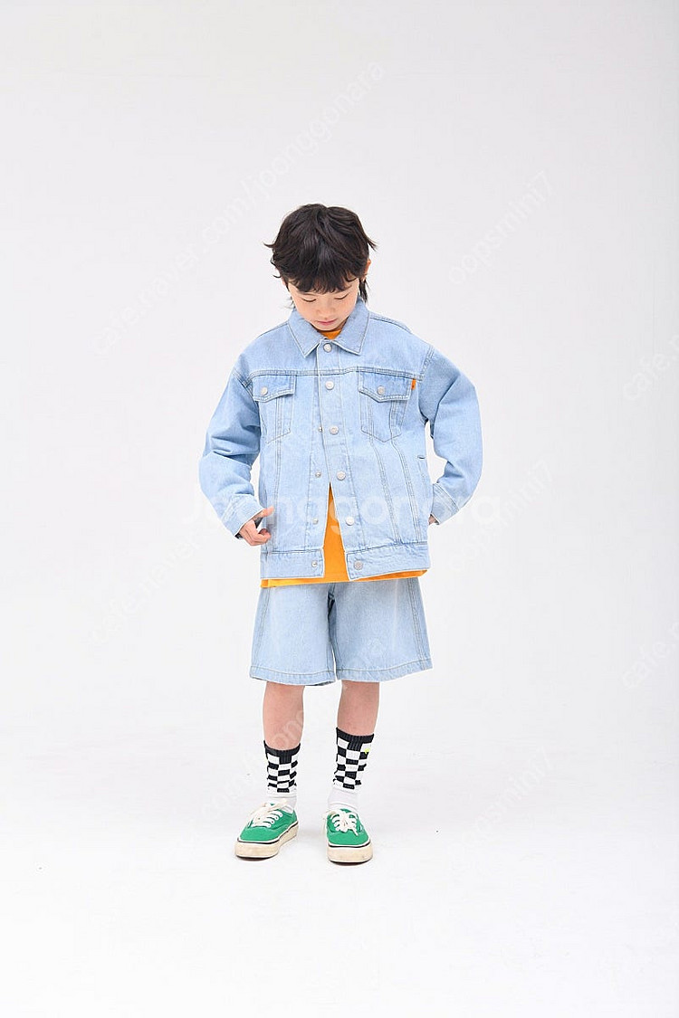 히로 블랭크 데님자켓,하프팬츠,비니--0