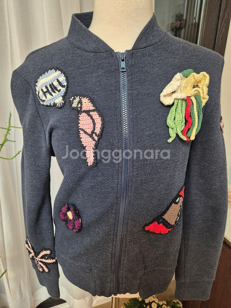 프랑스 미카엘라버거 면캐시미어 패치 집업점퍼--1