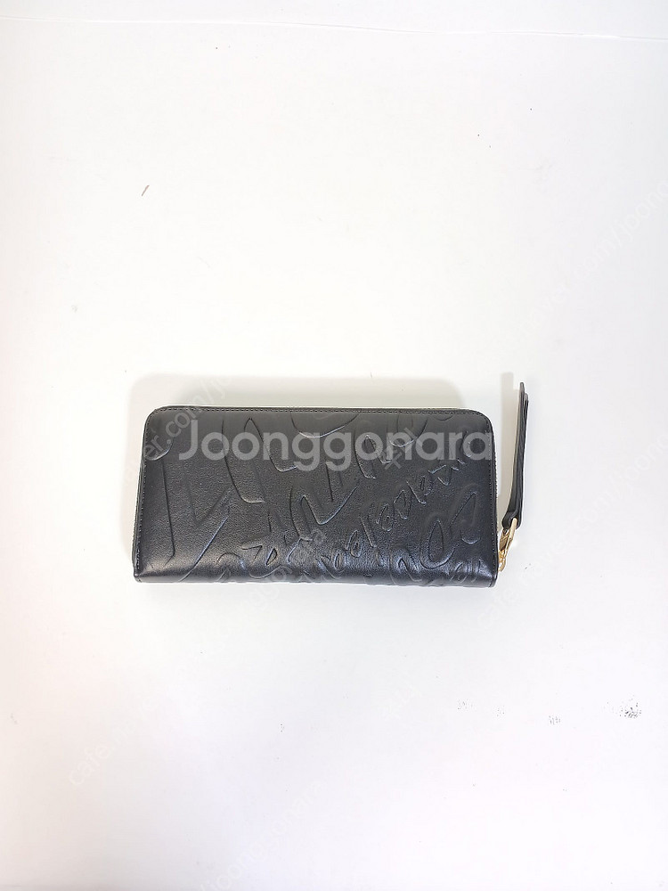 베르사체 엠보싱로고 검정색 가죽 여성 지퍼 장지갑 정품...--2