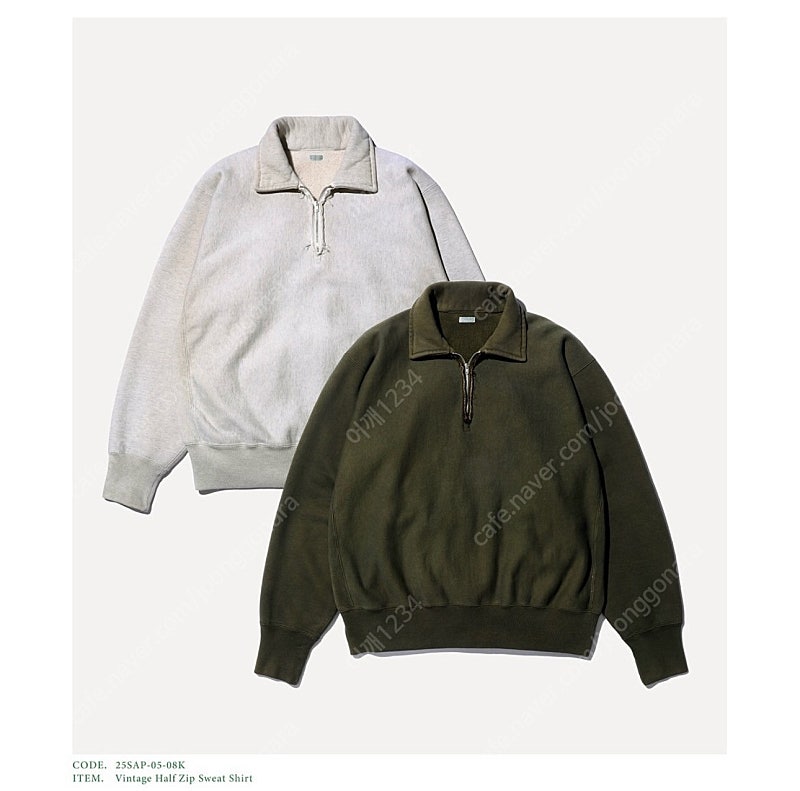 a.presse 아프레쎄 25ss 하프집업 올리브 3사...--0