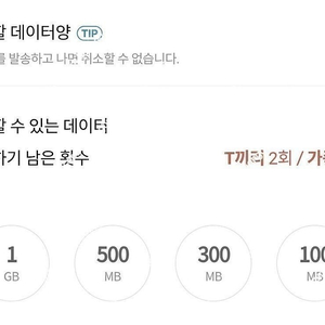 SKT 데이터 데이타 data 1GB 1기가당 2000원 (총 2기가 2GB, 총 4000원)​​