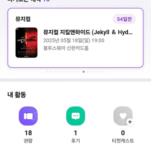 지킬앤하이드 뮤지컬 막공 5/18 홍광호 2층 1열 1석 양도