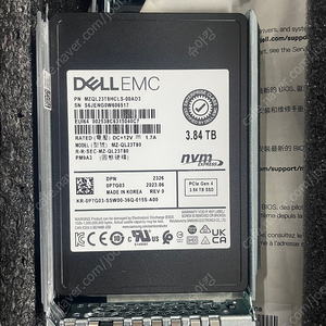 dell u.2 서버용 ssd(삼성pm9a3) 엔터프라이즈 3.84TB 미사용 팝니다