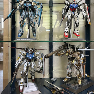 1/60 PG 에일스트라이크 디테일업+스카이글래스퍼 풀 도색작 및 풀 도색완성작 3점 판매합니다[최종가격인하]
