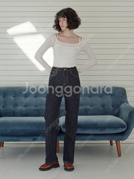 새상품) 어센티 기모 논페이드 일자 데님 S / 와르 ...--0
