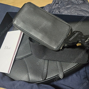 디올 옴므 맥시 새들백 블랙 (S급) DIOR maxi saddle bag black