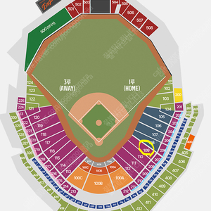 28일(금) 한화 개막전 1루 내야지정석 109블럭 6열 좌측 통로석