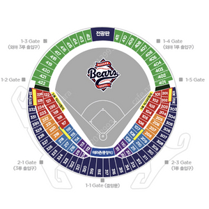 4월 1일 화 두산 베어스 vs 키움 히어로즈 1루 블루 2연석 정가양도합니다.