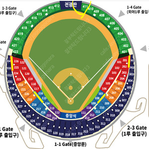 28일(금) 두산 개막전 1루 외야지정석 411블럭 2열 통로석 1석