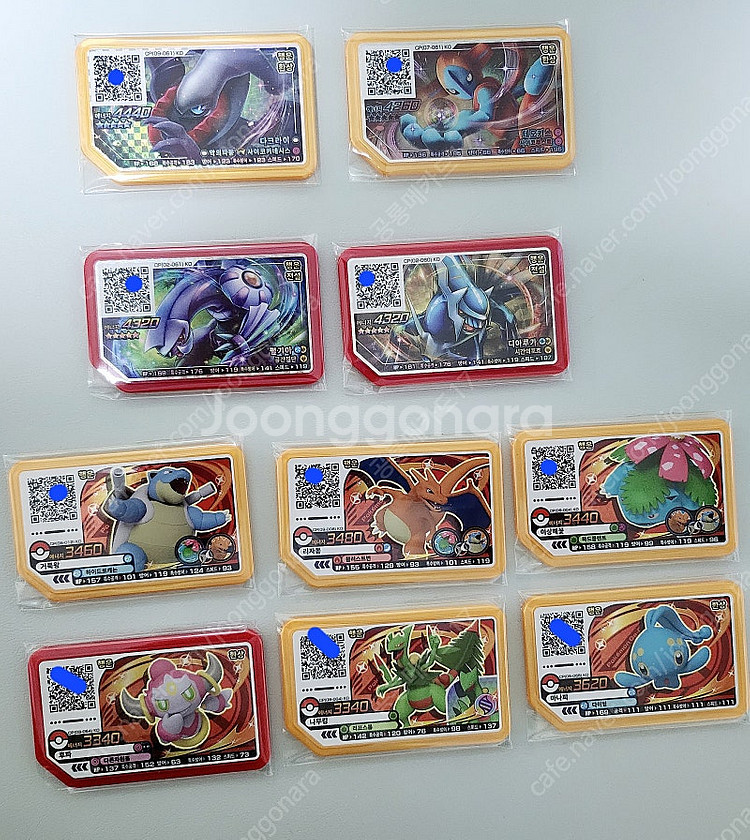 (10개일괄)5성4개/행운6개/포켓몬가오레/러시6탄/펄기아/디아루가/다크라이/테오키스/무료배송--0