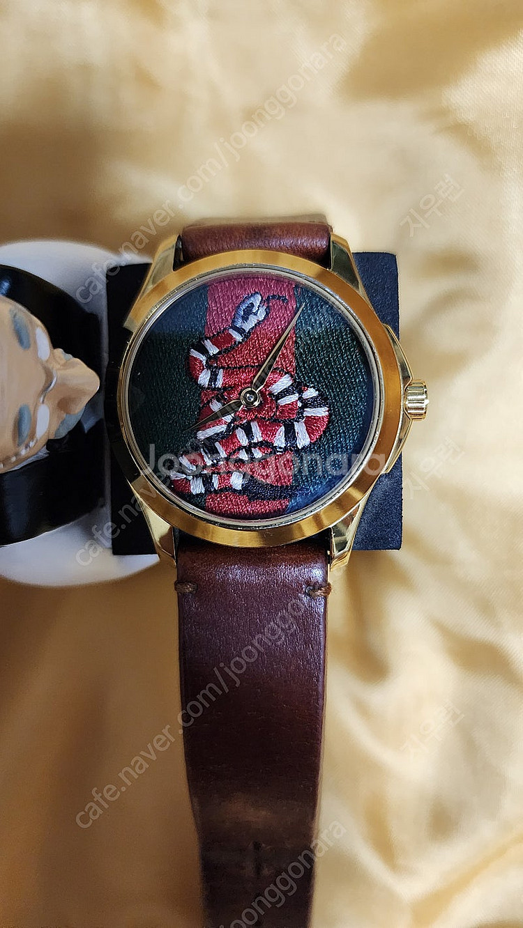 구찌GUCCI YA1264012 스네이크 골드38mm ...--9