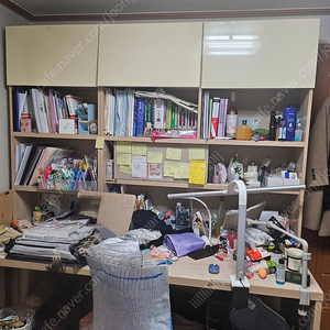 한샘 책상(일체형) 나눔합니다. 책상+책장 일체형