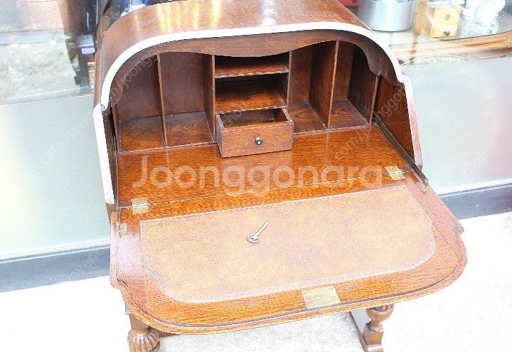 영국 엔틱 오크목 뷰로 데스크/콘솔/책상/화장대--1