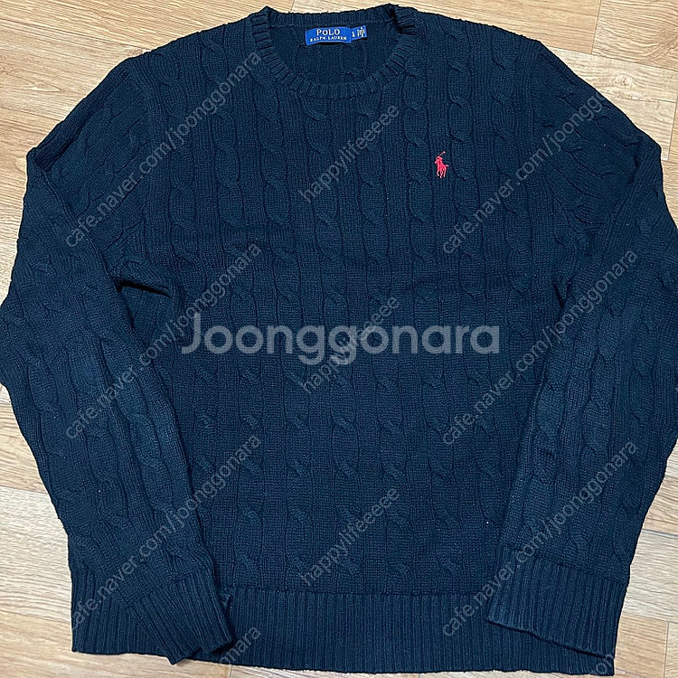 폴로 신형 꽈배기니트 블랙 105사이즈(L사이즈)--1