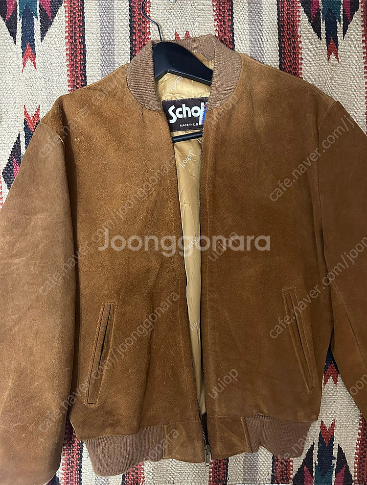 쇼트 schott 스웨이드 브라운 자켓 봄버--0