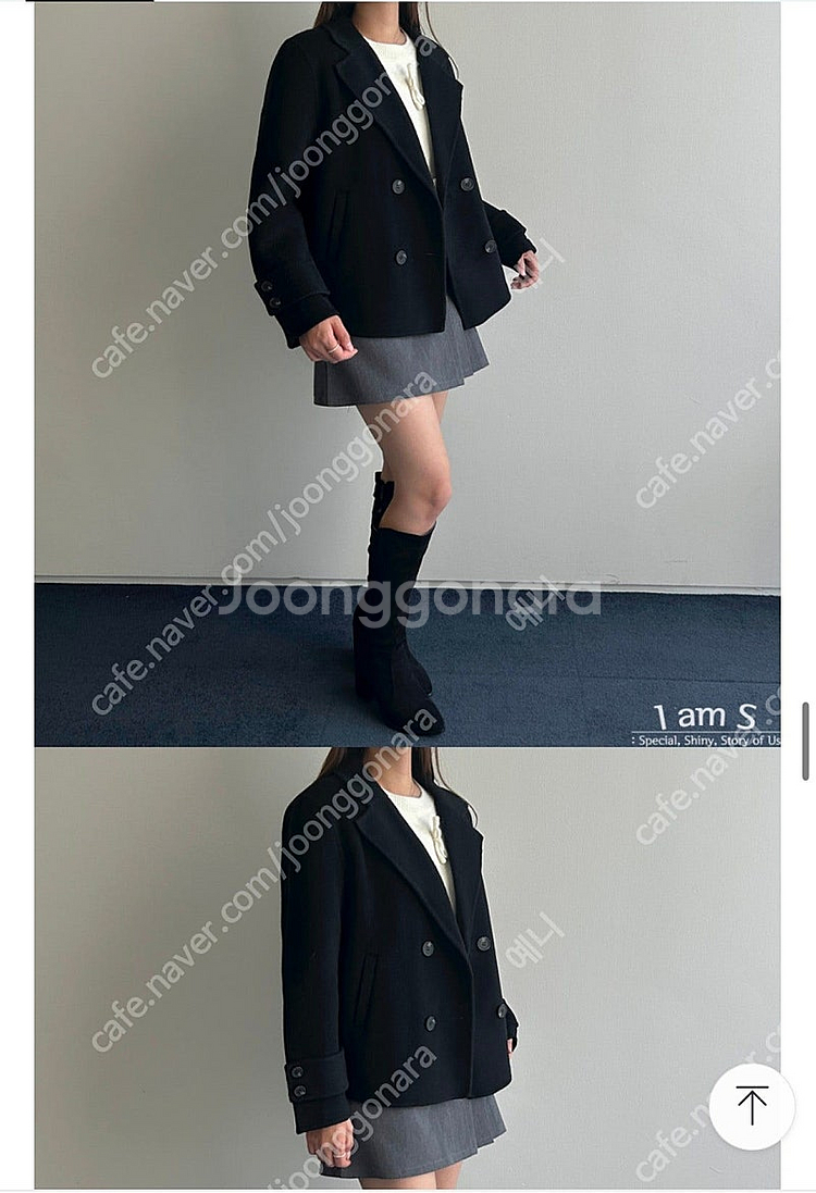 키작녀 여성 하프코트(핸드메이드)S/블랙색상 판매--1