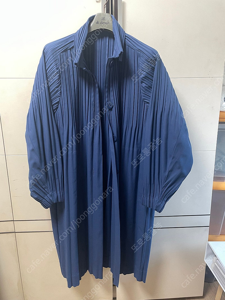 플리츠플리즈 스무스 롱 네이비 3사이즈--1