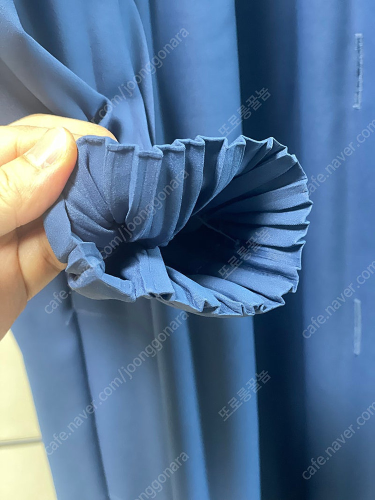 플리츠플리즈 스무스 롱 네이비 3사이즈--5