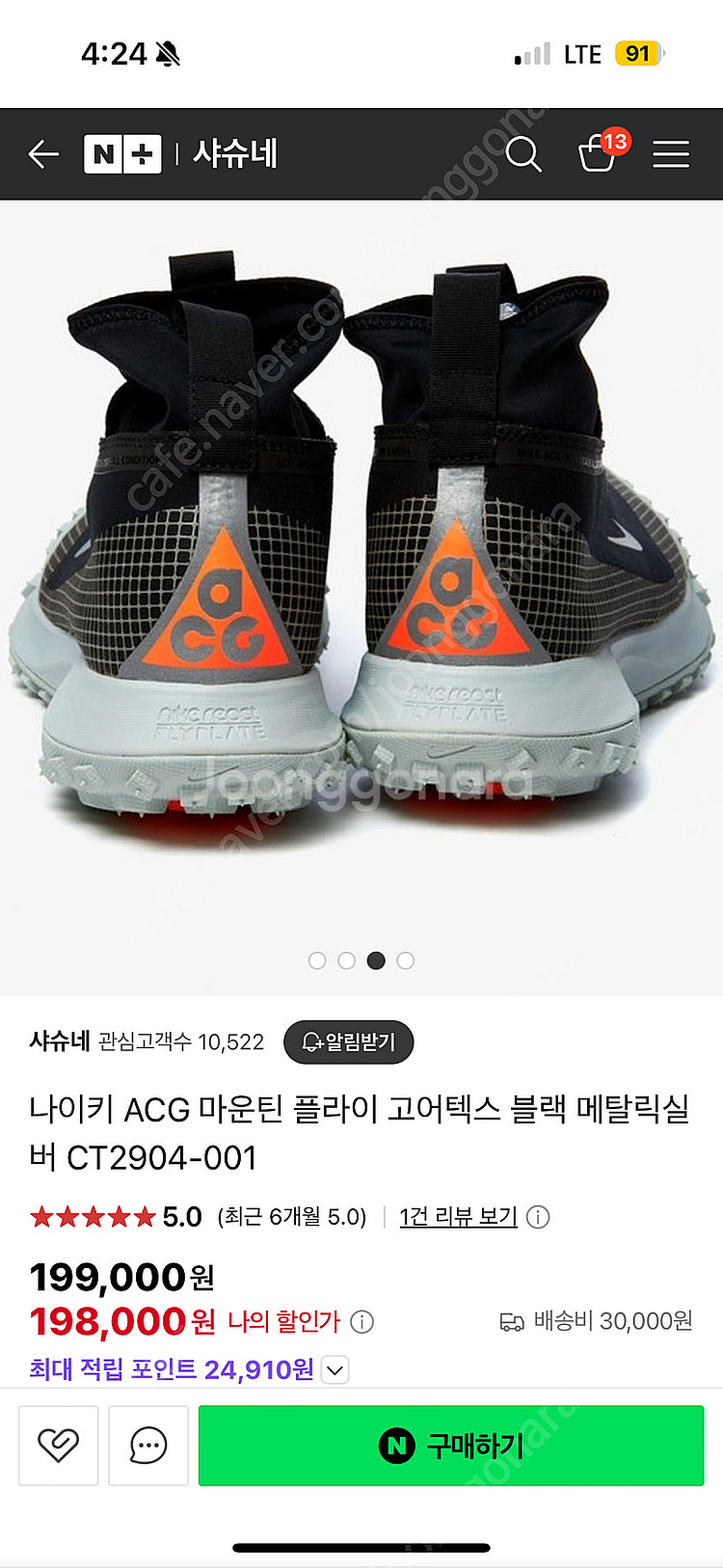 나이키 등산화 ACG 마운틴 플라이 고어텍스 (박스포함...--2