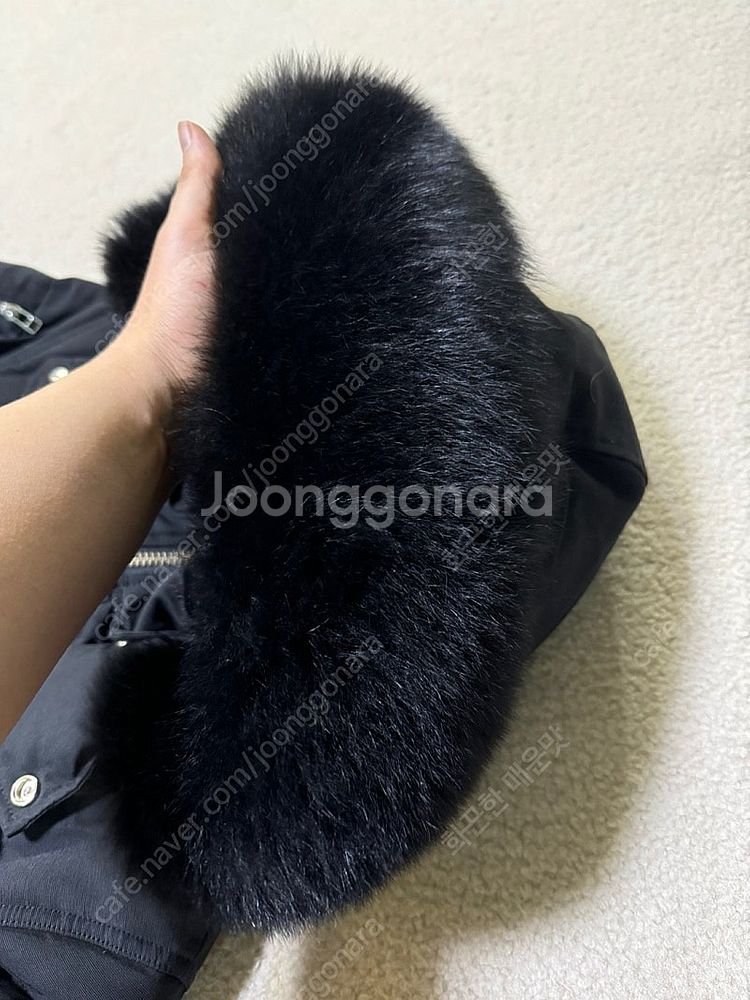 무스너클 남성 쓰리쿼터 블랙/블랙 퍼 패딩 자켓 M 매...--3
