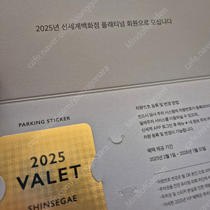 신세계 발렛 및 주차권 플래티넘 등급