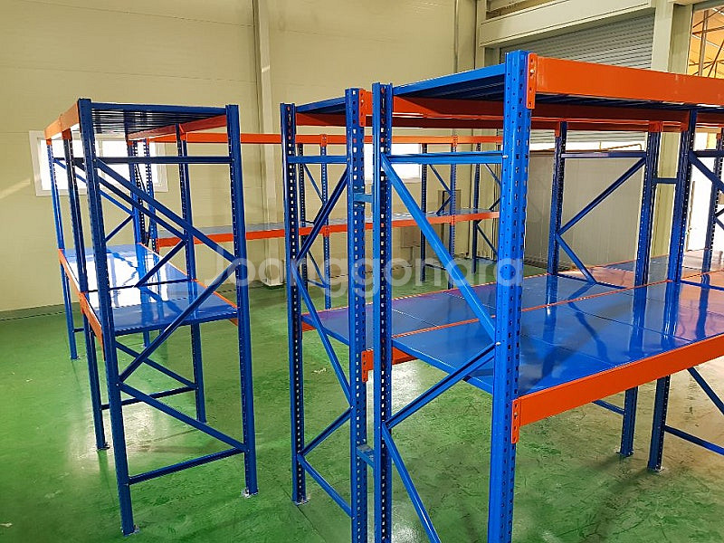 철제 선반형 파렛트랙 단당 1.7톤 이하 중량랙 철제선반 공장 창고 랙 진열대--0