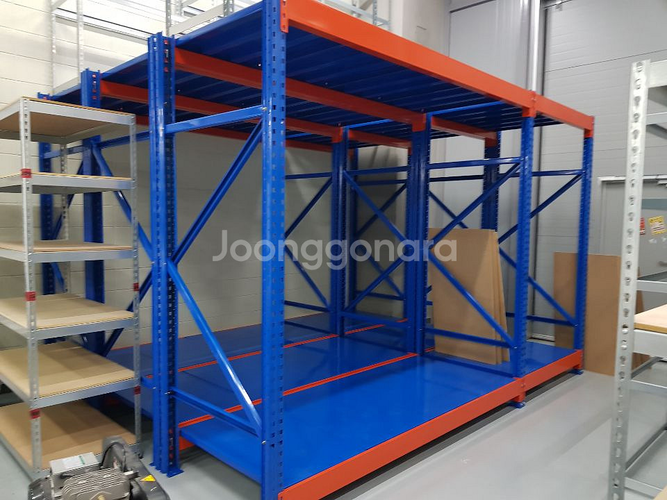 철제 선반형 파렛트랙 단당 1.7톤 이하 중량랙 철제선반 공장 창고 랙 진열대--4