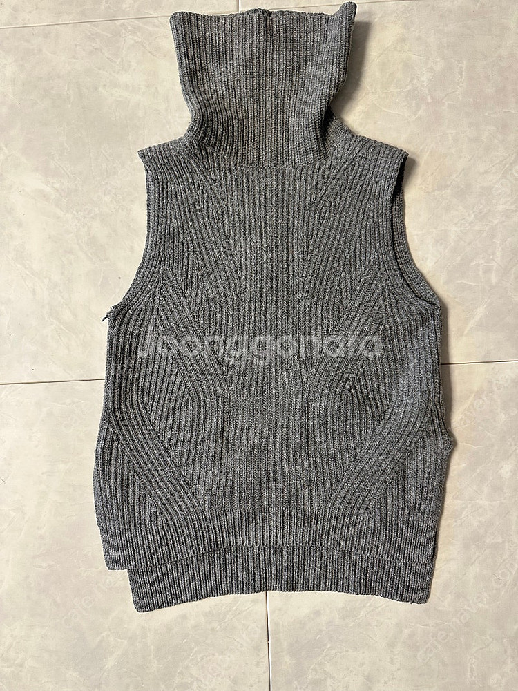 Madewell 터틀넥 니트 조끼 그레이 xs--0
