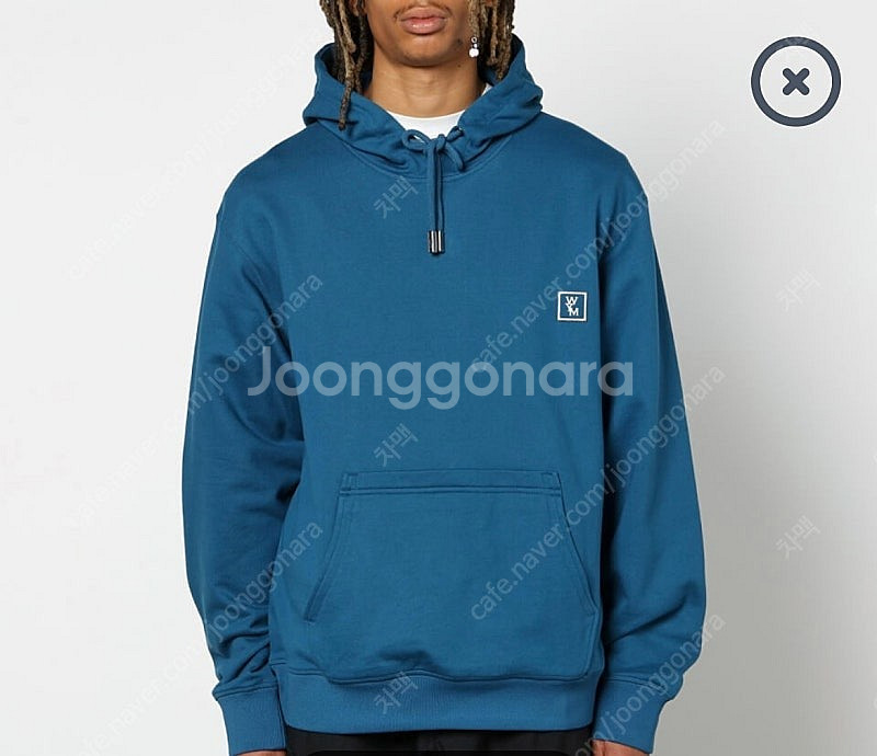 우영미 백로고 후드티 블루 48size--0