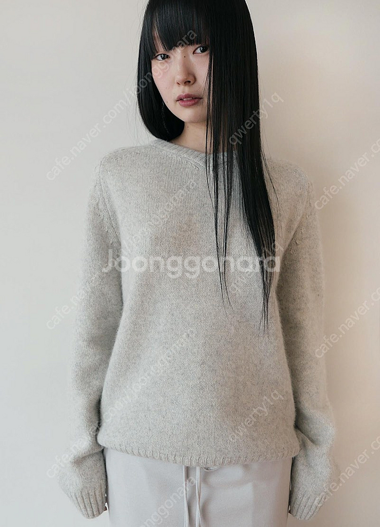 Lfm Alpaca V-Neck Pullover 그레이--1