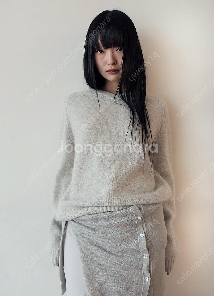 Lfm Alpaca V-Neck Pullover 그레이--0
