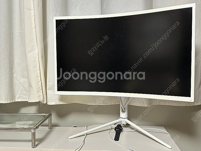 한성 27인치 165Hz 커브드 화이트 모니터--0