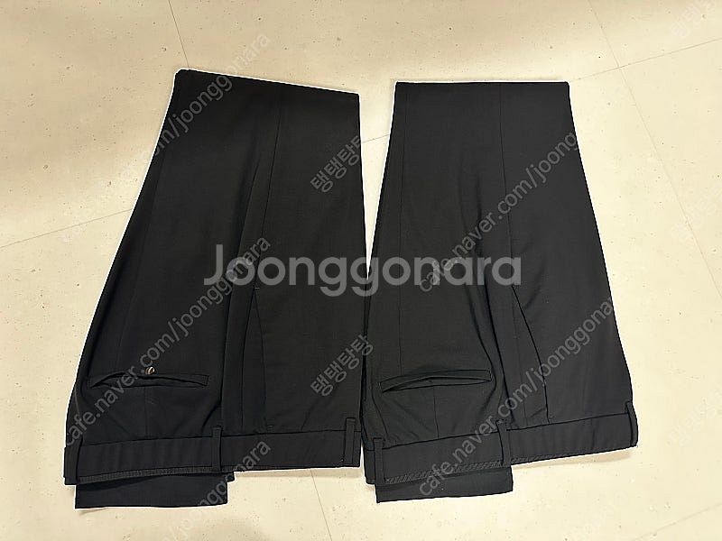 타임옴므 스트레이트 핏 슬랙스 34사이즈 블랙/다크차콜--0