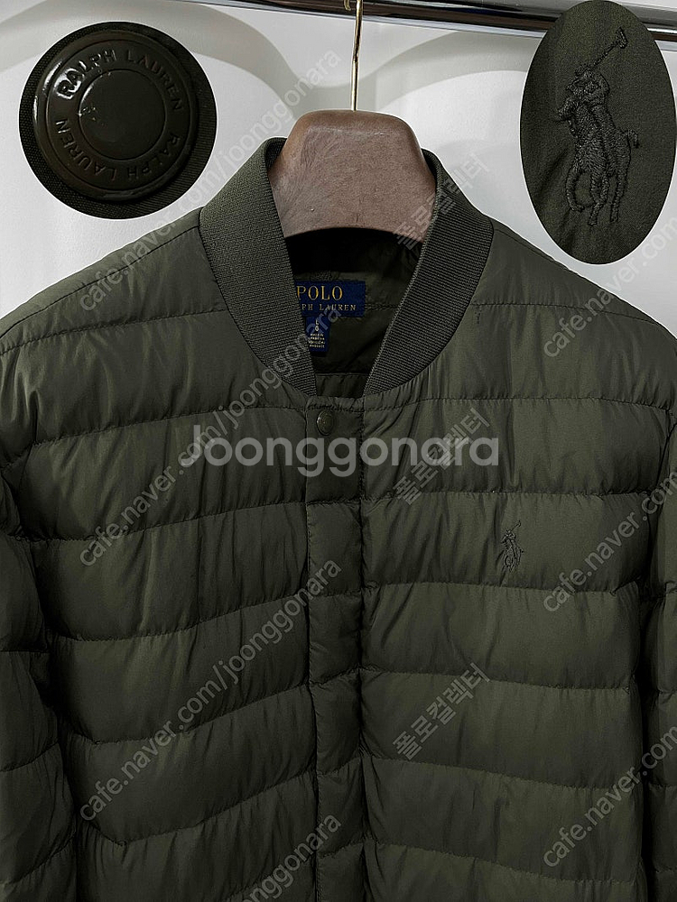 폴로 랄프로렌 올리브 포니 모티브 패딩 봄버 경량 다운...--3