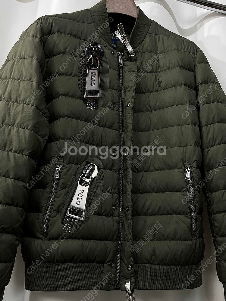 폴로 랄프로렌 올리브 포니 모티브 패딩 봄버 경량 다운...--5