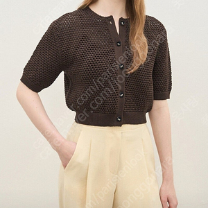 더캐시미어 크로셰 가디건 브라운