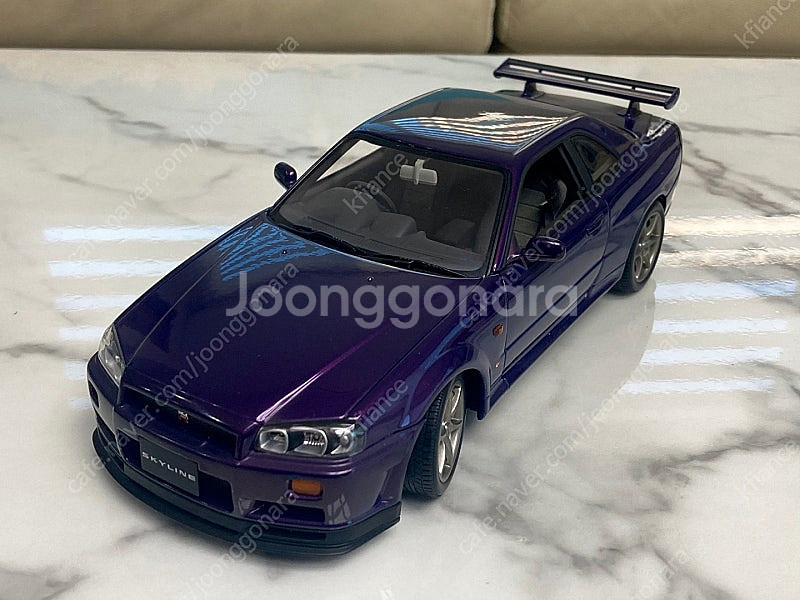 오토아트 1/18 다이캐스트 닛산 스카이라인 R34 판...--0