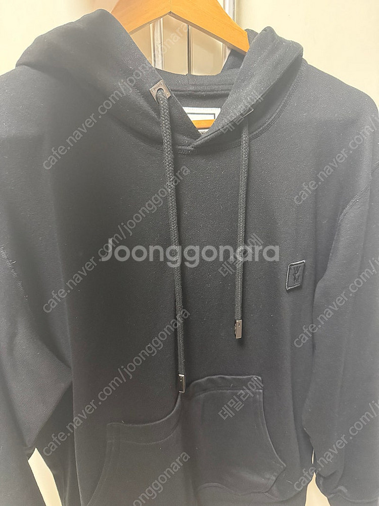 우영미 엠보싱 후드 46 사이즈 블랙--0