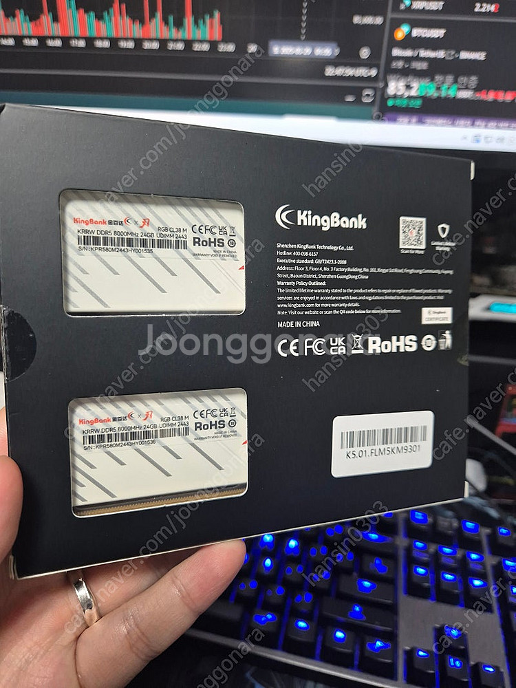 킹뱅크 화이트 램 ddr5 8000 cl38 24g x...--0